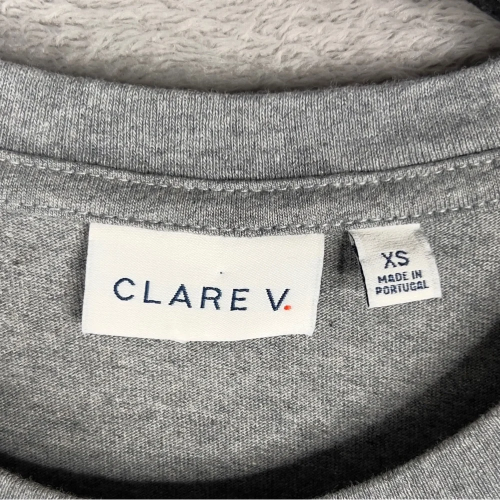 Clare V. Liberez Les Sardines Short Sleeve Shirt Women's XS Gray 100% Cotton - Picture 3 of 9